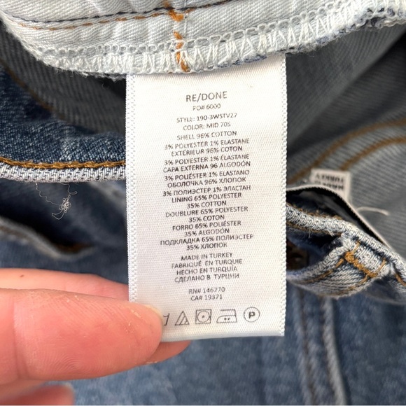 RE/DONE 70s Stove Pipe High Rise Straight Leg Jeans Button Fly Women’s Size 26 - Picture 10 of 10